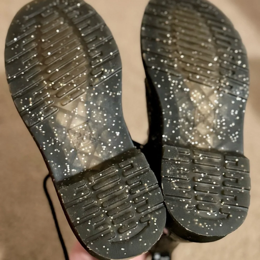 Dr. Martens Black Glitter Lace-Up Boots - Picture 3 of 4